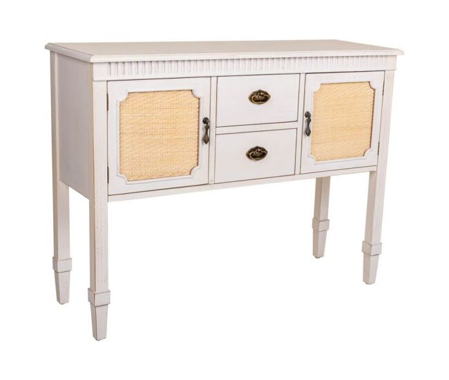 Aparador de madera blanco 108x36x82