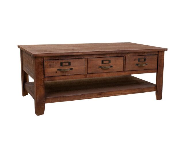 Mesa de centro de madera marrón 120x66x48