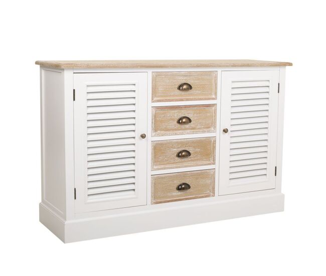 Aparador de madera blanco 124x40x80
