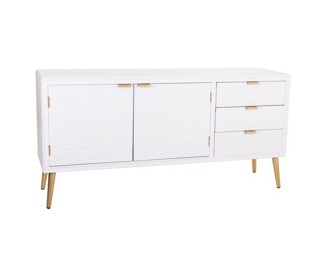 Aparador de madera blanco 145x42x71,5