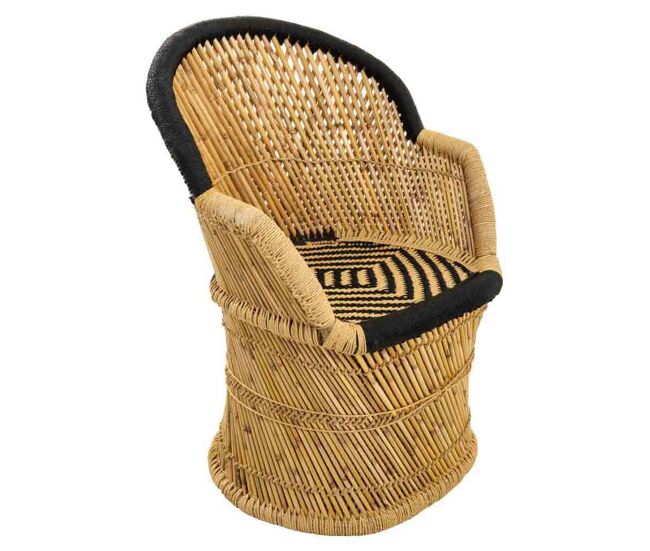 Sillón de bambú con brazos marrón 63x46x89h cm