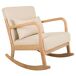 Sillón balancín de madera tapizado Sillón balancín de madera tapizado Beige