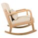 Sillón balancín de madera tapizado Sillón balancín de madera tapizado Beige