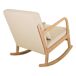 Sillón balancín de madera tapizado Sillón balancín de madera tapizado Beige
