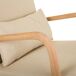 Sillón balancín de madera tapizado Sillón balancín de madera tapizado Beige