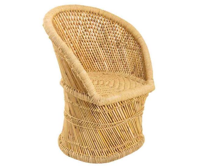 Sillón redondo de bambú 62x46x83h cm