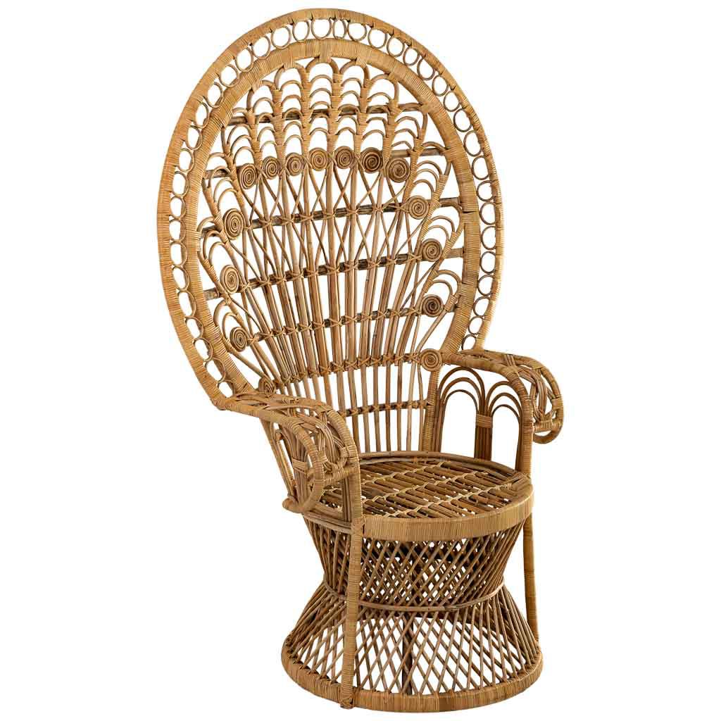 Sillón de caña y bambú