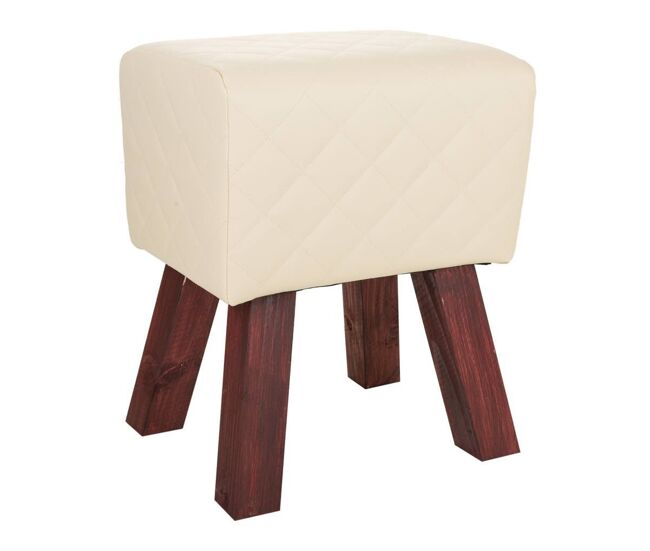Taburete tapizado blanco 36x30x47h cm