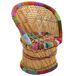 Sillón de bambú y tela trenzada Sillón de bambú y tela trenzada Multicolor