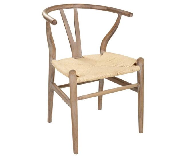 Sillón de madera natural 50x41x44/77h cm
