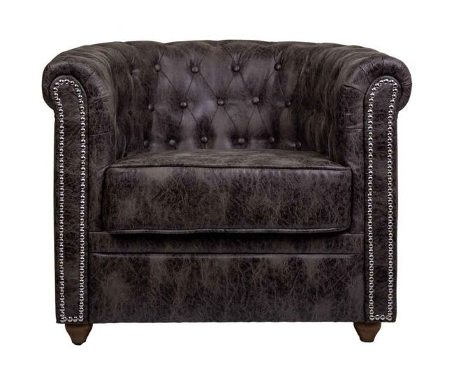 Sillón tapizado marrón 80x80x48/72h cm