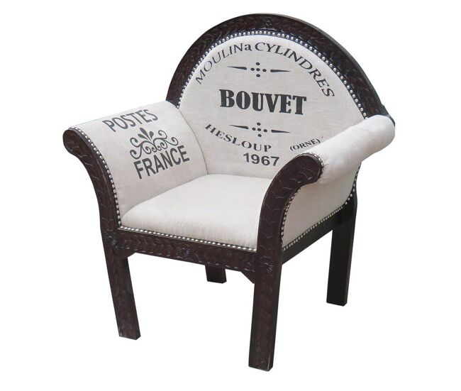 Sillón tapizado blanco 89x61x100