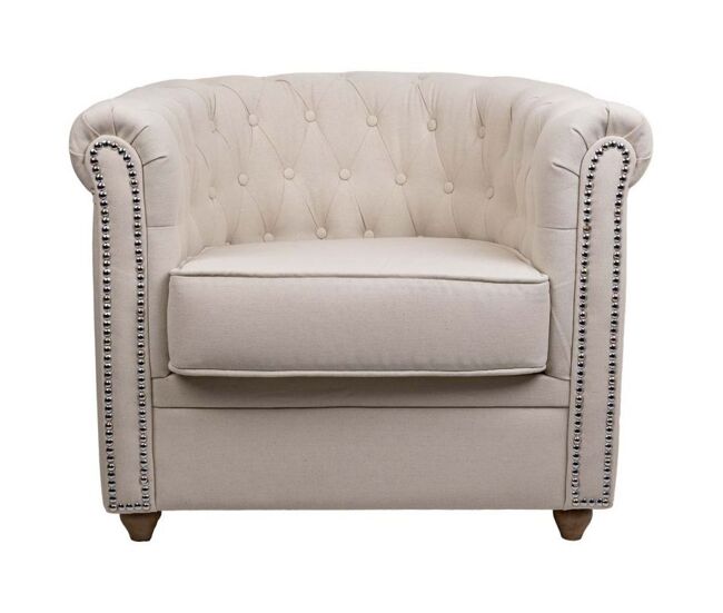 Sillón tapizado beige 80x80x48/72h cm