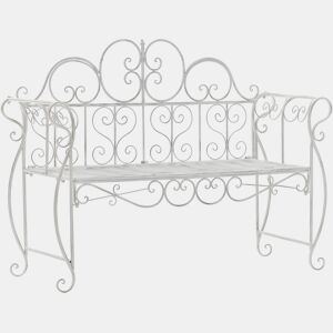 Banco de jardin Minna Metal Blanco antiguo 46X128X94 cm