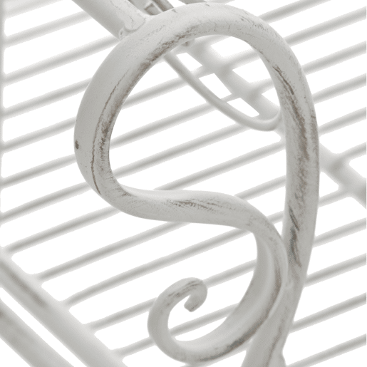 Banco de jardin Minna Metal Blanco antiguo 46X128X94 cm