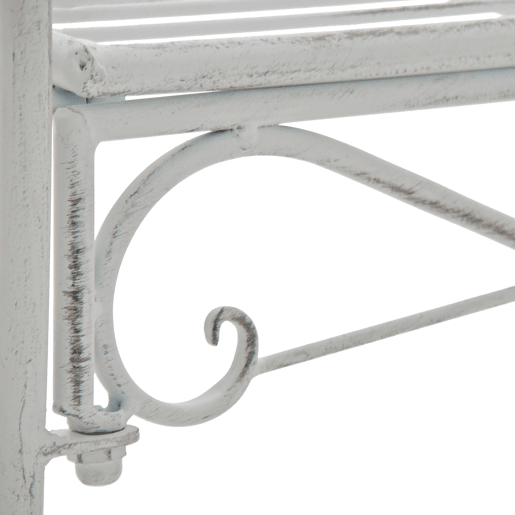 Banco de jardin Minna Metal Blanco antiguo 46X128X94 cm