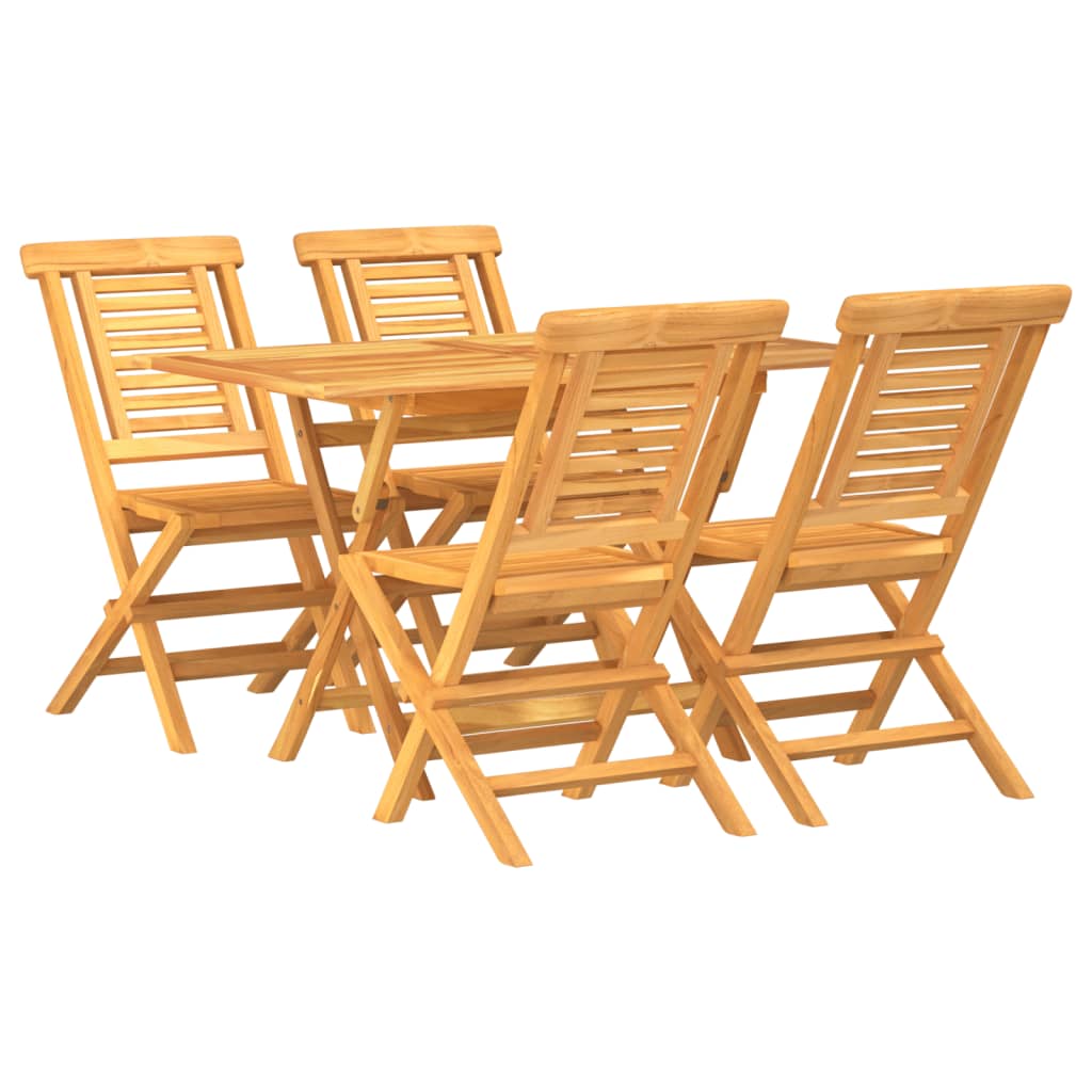 Juego de comedor para jardin 5 piezas madera maciza de teca