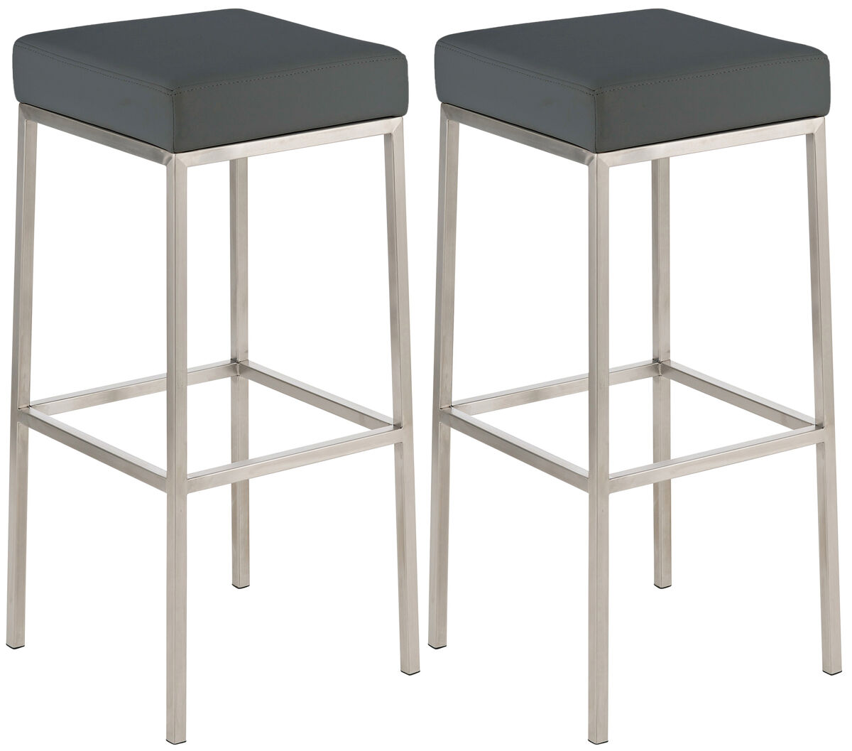 Set de 2 taburetes montreal ~ altura 80 cm simil cuero gris 37x37x80 cm