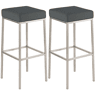 Set De 2 Taburetes Montreal ~ Altura 80 cm Simil cuero Gris 37X37X80 cm