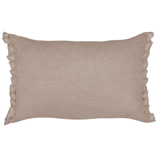 Conjunto de 2 almofadas decorativas SASSAFRAS Linho 30 x 45 cm Castanho claro Sólido