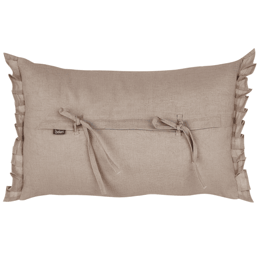 Conjunto de 2 almofadas decorativas SASSAFRAS Linho 30 x 45 cm Castanho claro Sólido
