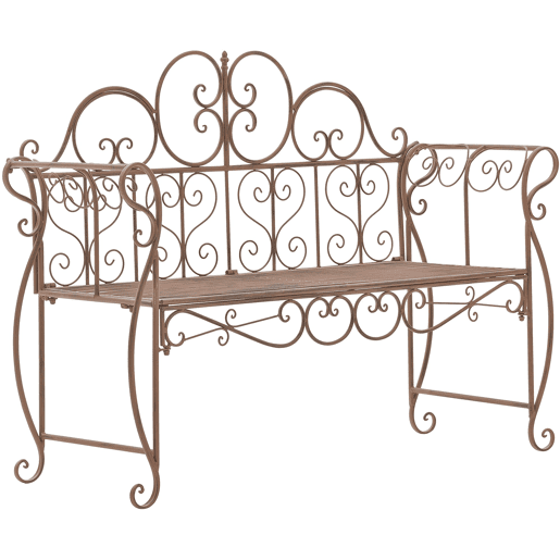 Banco de jardin Minna Metal Marrón antiguo 46X128X94 cm