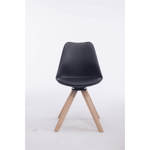Silla para visitas Troyes Square Simil cuero Negro 56X48X84 cm