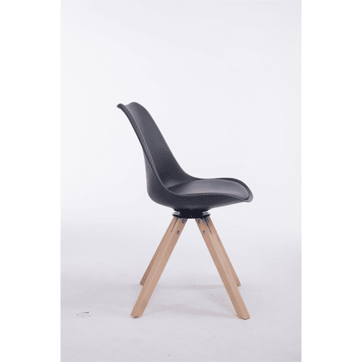 Silla para visitas Troyes Square Simil cuero Negro 56X48X84 cm