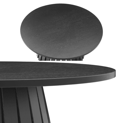 Mesa de centro redonda 80cm estilo escandinavo negra LIV