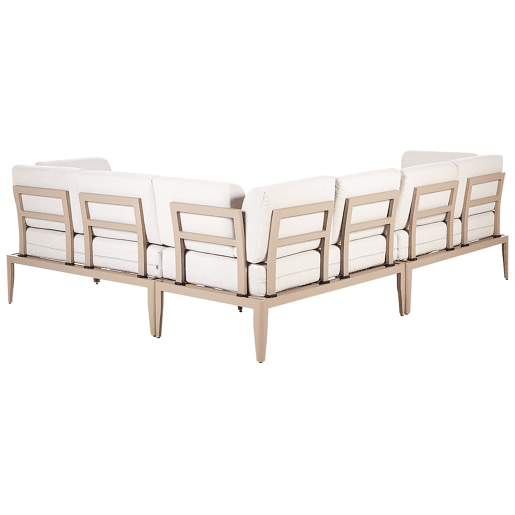 Conjunto de sofás de jardim de canto 6 lugares RIMA III à esquerda Metal Creme claro