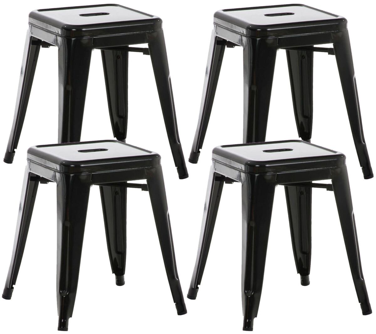 Set de 4 taburetes bajos armin metal negro 40x40x46 cm