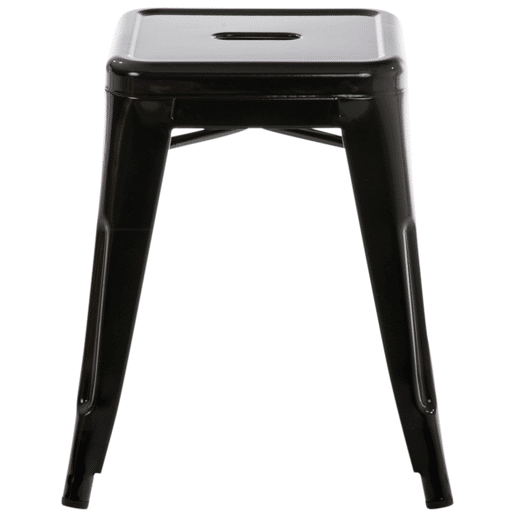 Set De 4 Taburetes Bajos Armin Metal Negro 40X40X46 cm