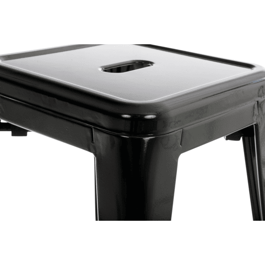 Set De 4 Taburetes Bajos Armin Metal Negro 40X40X46 cm