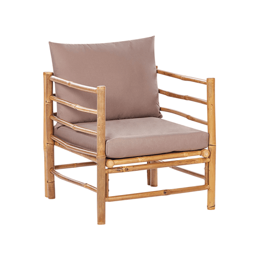 Beliani Conjunto lounge Madeira de bambu CERRETO Beliani Conjunto lounge Madeira de bambu CERRETO