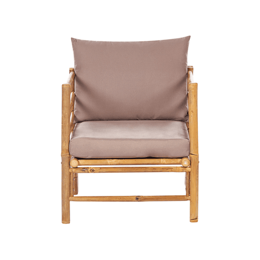 Beliani Conjunto lounge Madeira de bambu CERRETO Beliani Conjunto lounge Madeira de bambu CERRETO
