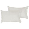 Conjunto de 2 almofadas decorativas SASSAFRAS Linho 30 x 45 cm Branco creme Sólido