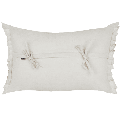Conjunto de 2 almofadas decorativas SASSAFRAS Linho 30 x 45 cm Branco creme Sólido