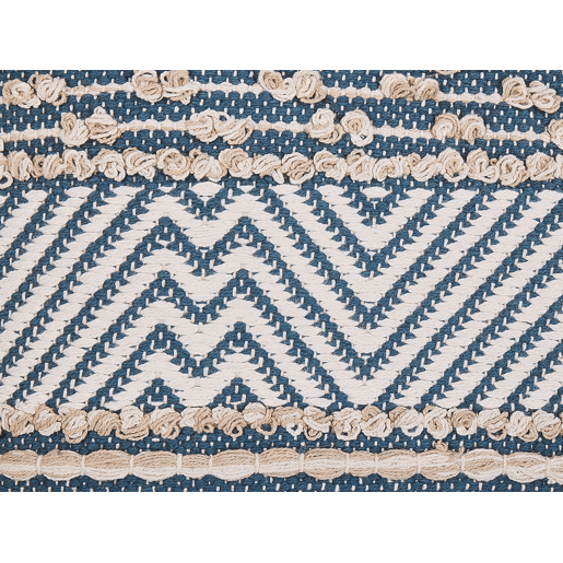 Conjunto de 2 almofadas decorativas DEWBERRY Algodão 45 x 45 cm Azul Padrão geométrico