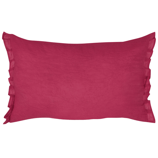 Conjunto de 2 almofadas decorativas SASSAFRAS Linho 30 x 45 cm Bordeaux Sólido