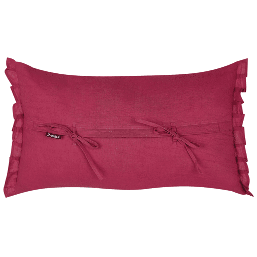 Conjunto de 2 almofadas decorativas SASSAFRAS Linho 30 x 45 cm Bordeaux Sólido