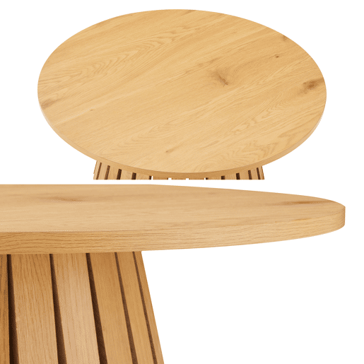 Mesa de centro redonda 80cm estilo escandinavo de madera LIV