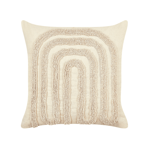 Conjunto de 2 almofadas decorativas TATSOI Algodão 45 x 45 cm Creme Padrão geométrico