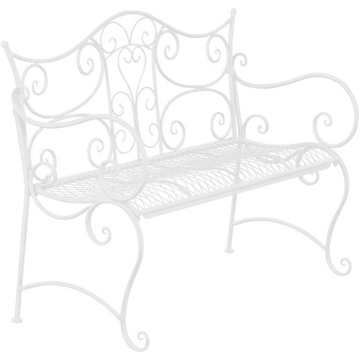 Banco de jardín Tara Metal Blanco 47X113X89 cm