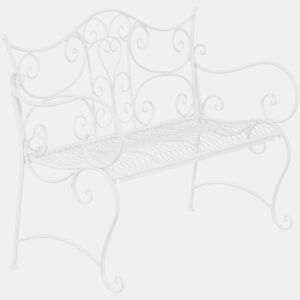 Banco de jardín Tara Metal Blanco 47X113X89 cm