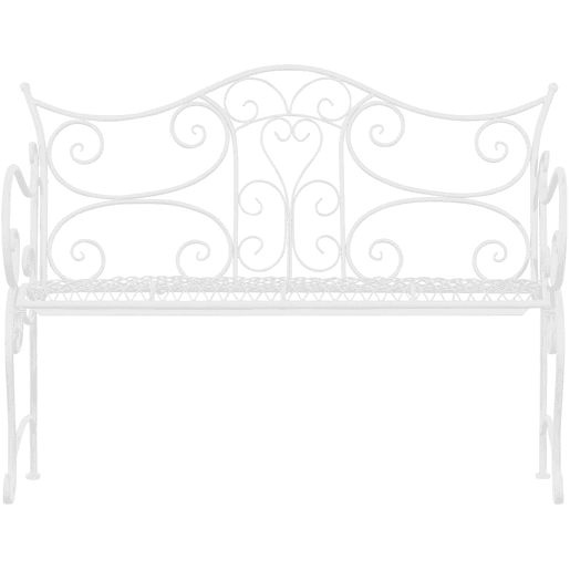 Banco de jardín Tara Metal Blanco 47X113X89 cm