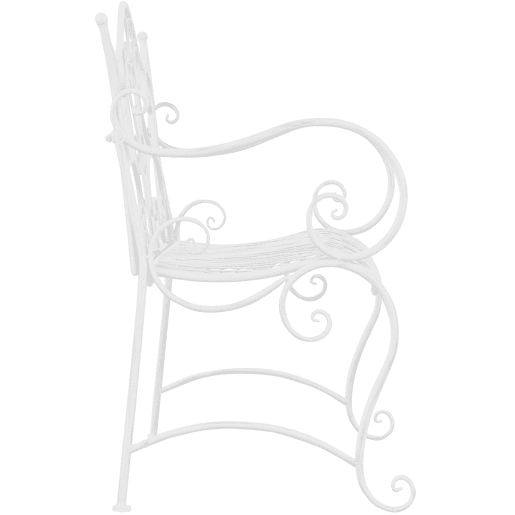 Banco de jardín Tara Metal Blanco 47X113X89 cm