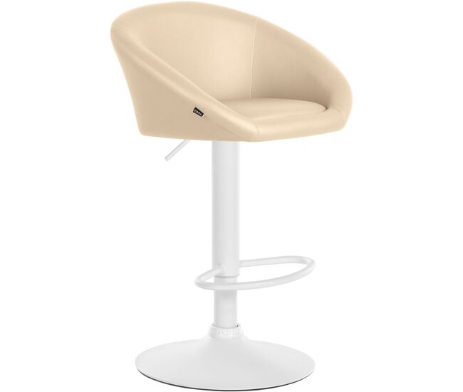Taburete de bar davie en polipiel simil cuero crema 51x55x86 cm