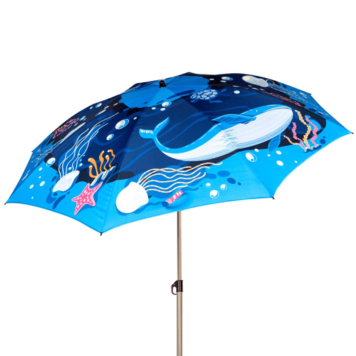 Aktive Guarda-sol de praia 8 varetas 200 cm mundo marinho