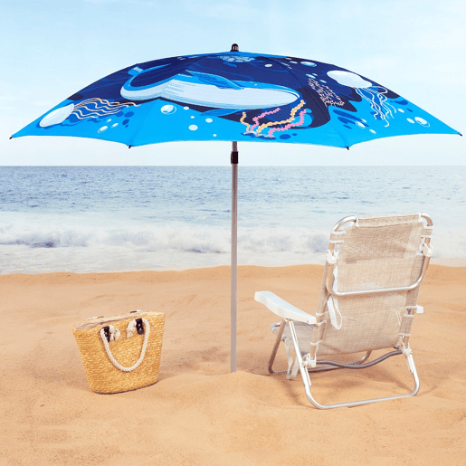 Aktive Guarda-sol de praia 8 varetas 200 cm mundo marinho