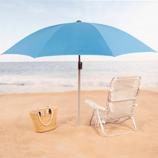 Aktive Guarda-sol grande 220 cm inclinável azul UV50 ccapa